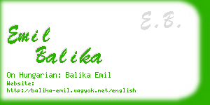 emil balika business card